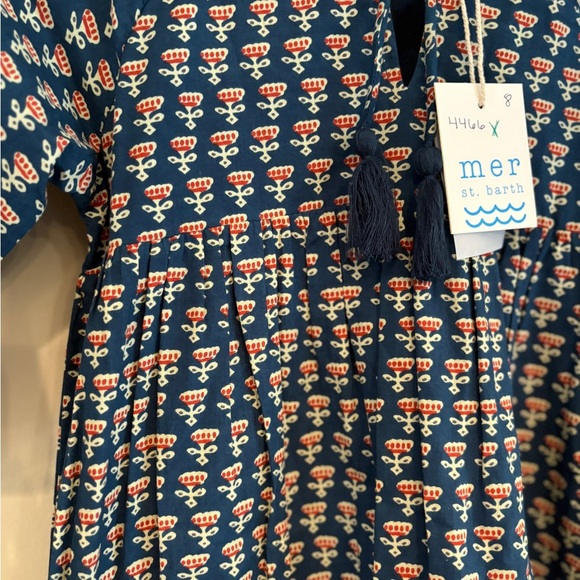 NWT Mer st Barth Sara floral print long sleeve popover dress size 8 - Picture 8 of 8